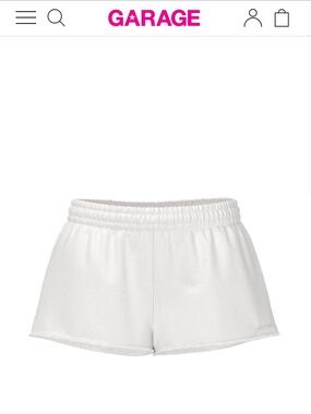 NEW Garage White Elastic-Waist Athletic Shorts size xs
